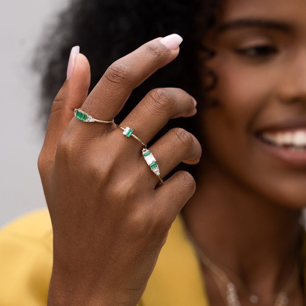 Emerald Diamond Twinkle Ring - 14K Gold Plated Elegant Jewelry for Women, Perfect for Engagement, Anniversary & Special Occasions