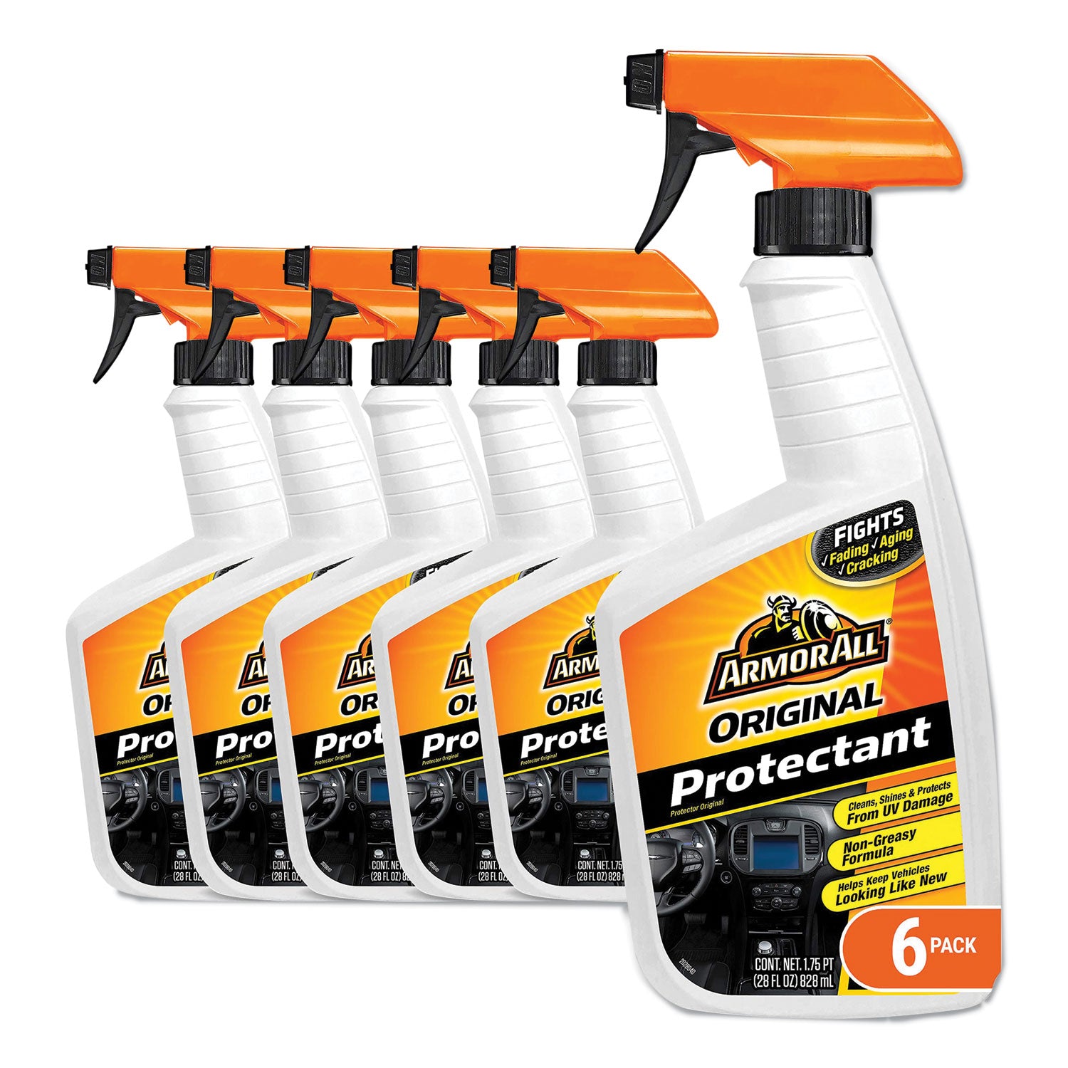 Armor All® Original Protectant - 28 Oz Spray Bottle (6-Pack) - Car Interior & Exterior Cleaner & Protector for Dashboards, Tires & Vinyl Surfaces - UV Protection & Shine Enhancer