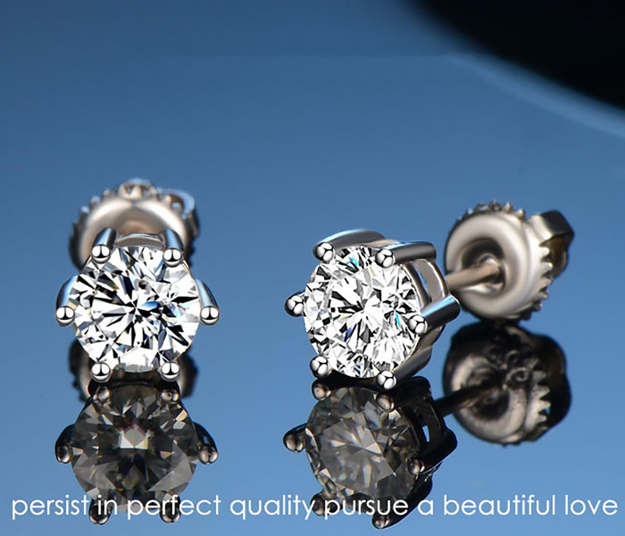 Moissanite Stud Earrings for Women 0.8CT-4CT - 14K Gold Plated Wedding Anniversary Birthday Valentine's Day Christmas Mother's Day Gifts for Wife, Mom, Girlfriend - Perfect for Everyday Wear, Date Nights & Special Occasions