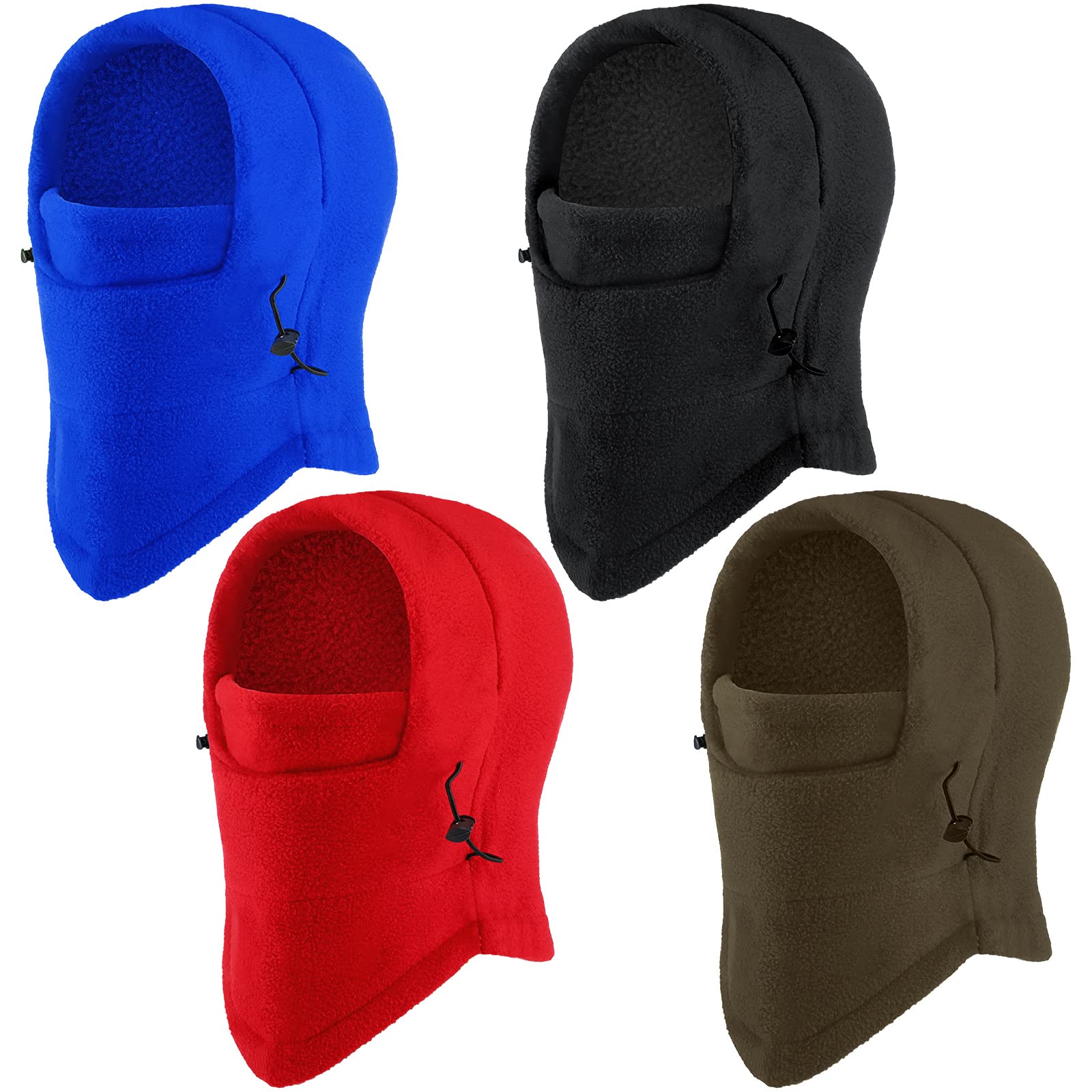 Frienda 4 Pack Balaclava Ski Mask - Windproof Fleece Face Cover for Men & Women - Adjustable Winter Warm Mask for Skiing, Snowboarding, Motorcycling & Outdoor Activities