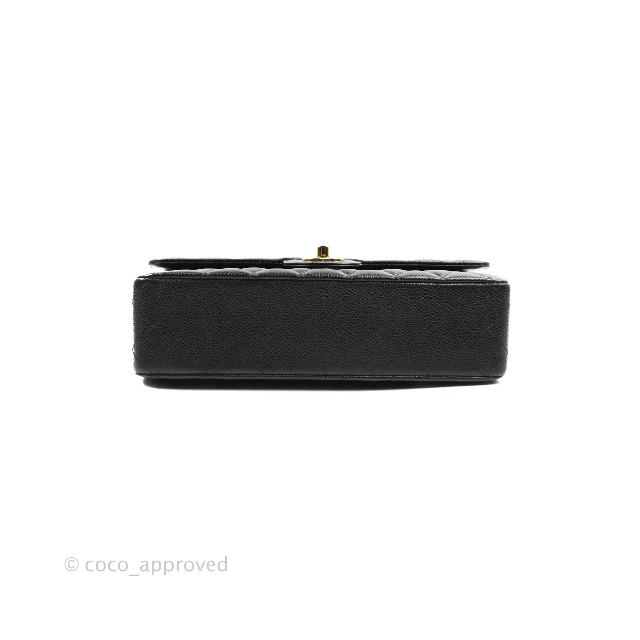 Chanel Classic Medium Double Flap Bag in Black Caviar Leather with Gold Hardware - Luxury Designer Handbag for Women, Perfect for Work, Evening Events & Special Occasions