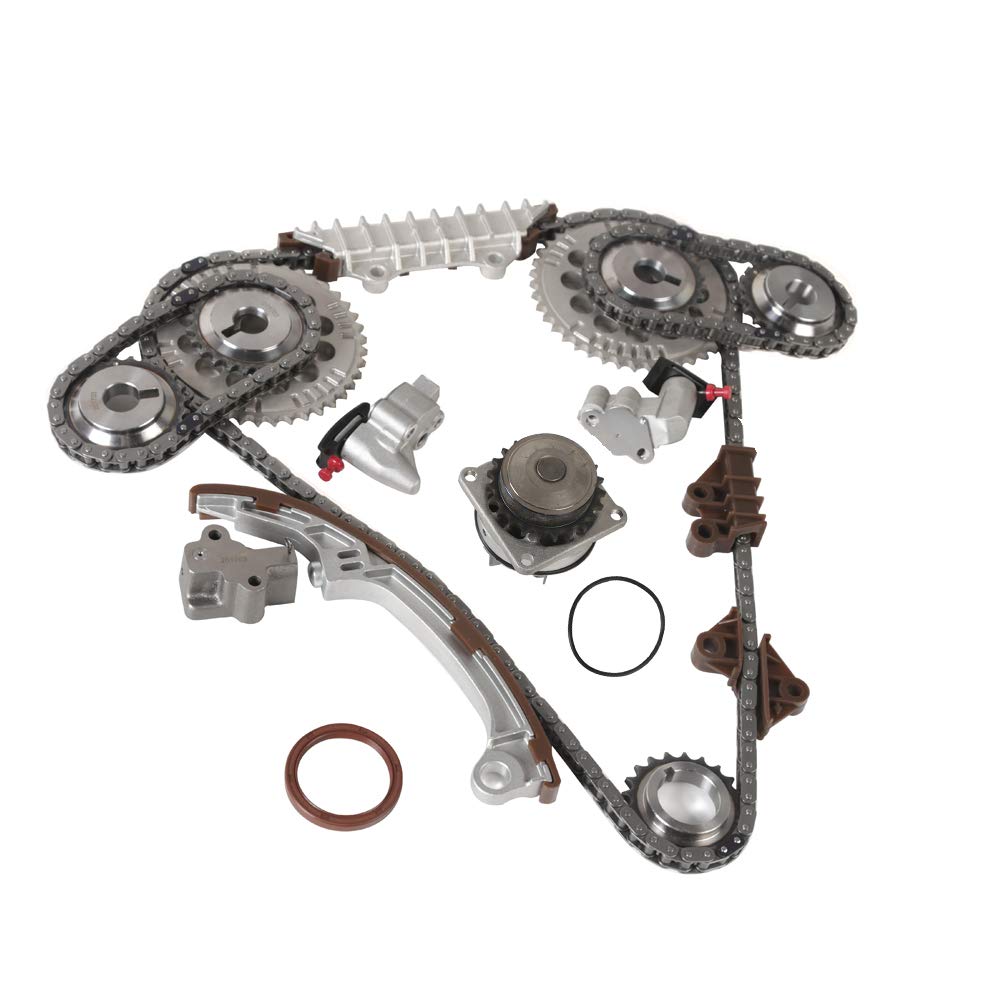 MPLUS Timing Chain Kit for Nissan Maxima 95-01 & Infiniti I30 96-01 - Includes Cam Sprocket, Crank Sprocket, Tensioner, Guide Rail, Oil Seal & Water Pump - Compatible with 3.0L 2988CC V6 DOHC Engine - Perfect for Engine Repair & Maintenance