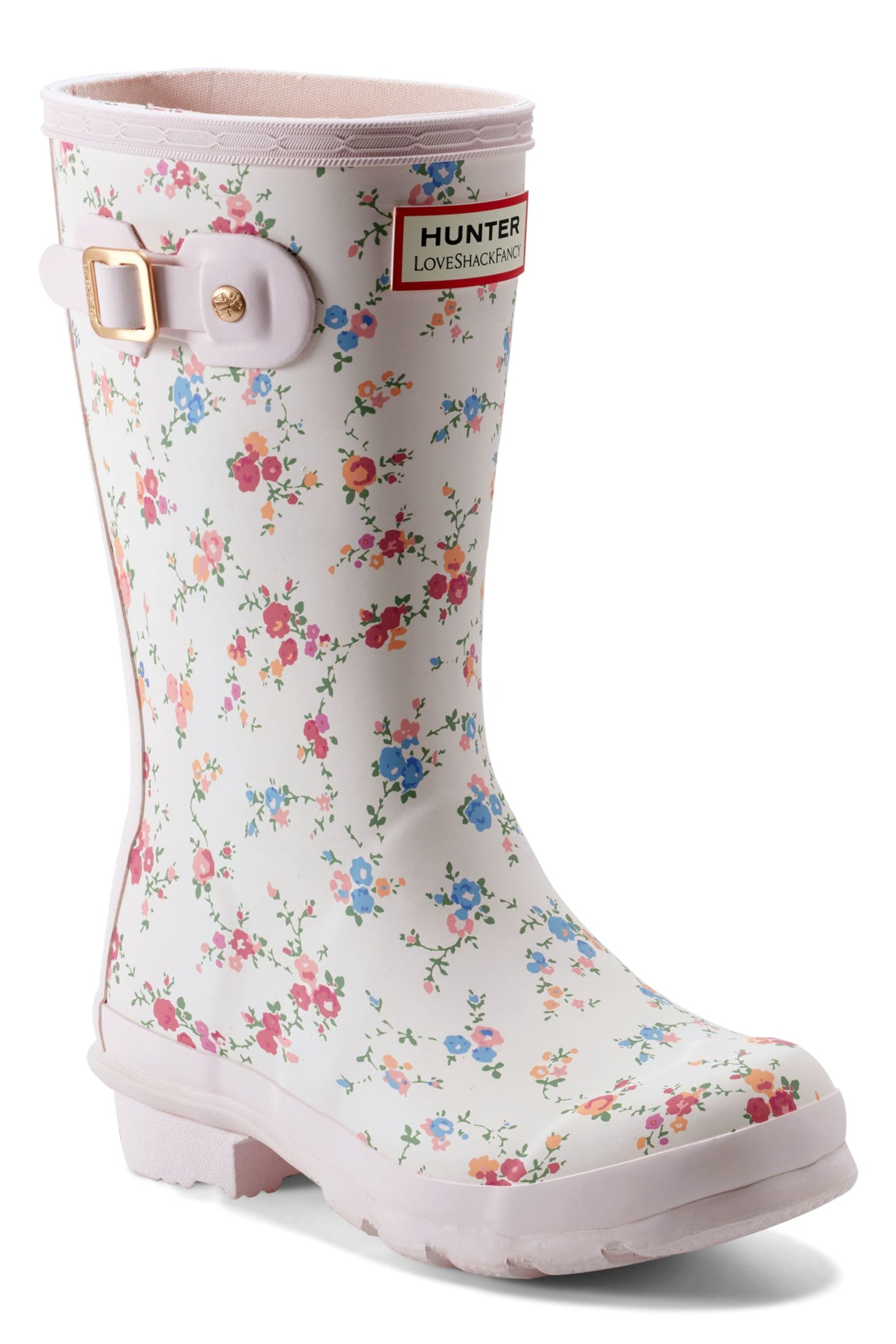 Hunter x LoveShackFancy Big Kids Original Boot - Sunrise Patchwork Waterproof Rain Boots for Girls, Fashionable & Comfortable Outdoor Footwear for School, Playground & Puddle Jumping