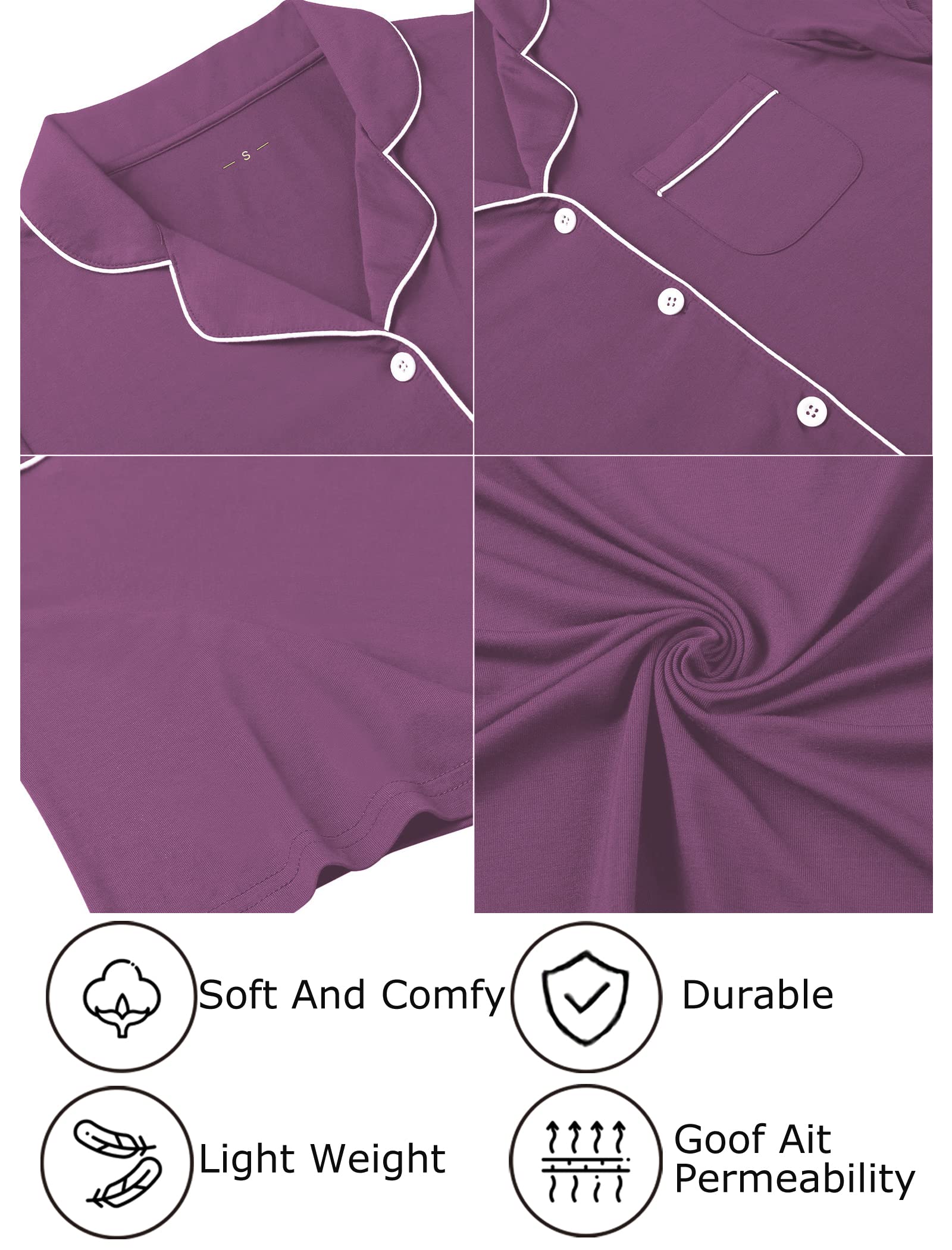 **Leikar Maternity Nightgown for Women - Soft Nursing Pajamas with Long Sleeves, Comfortable Sleepshirt for Pregnancy & Breastfeeding - Perfect for Nighttime Relaxation & Nursing**