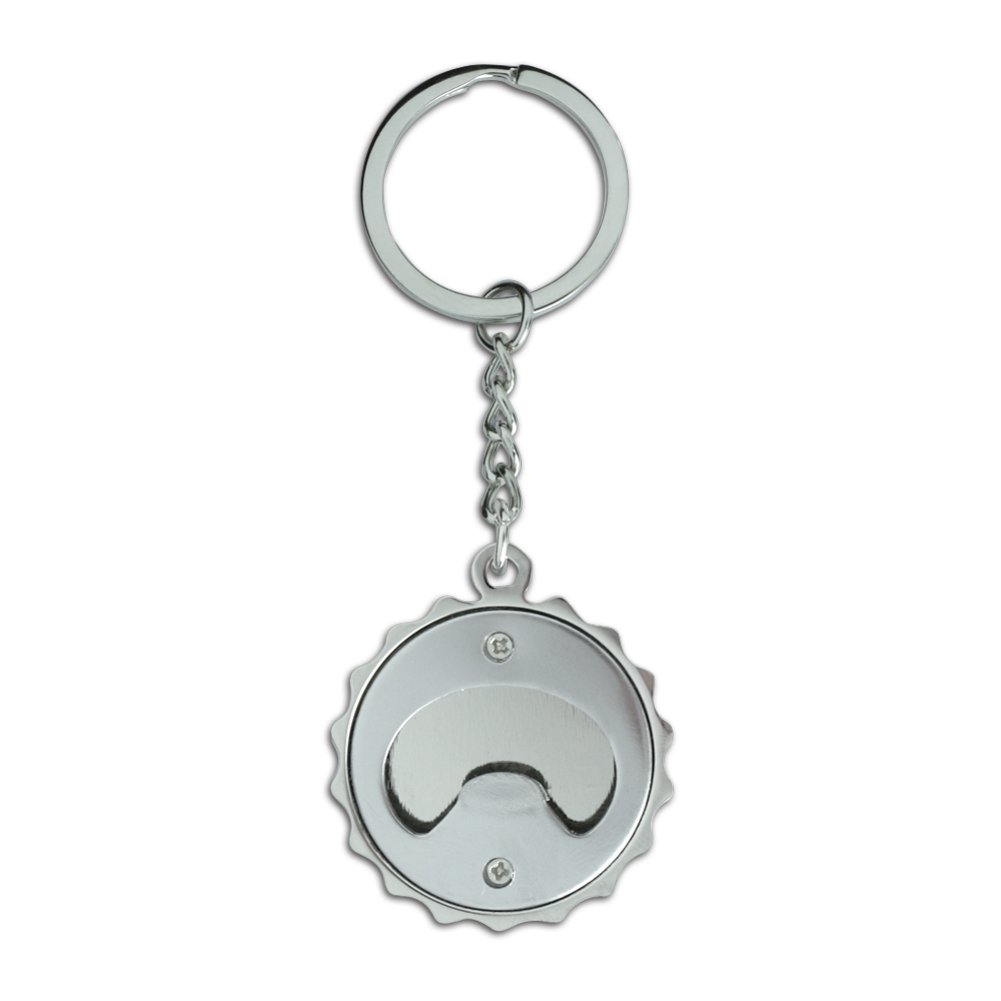 SpongeBob Bikini Bottom Welcome Keychain - Chrome Plated Metal Bottle Opener with Pop Cap - Perfect for Home Bars, Beach Parties & Collectible Gifts