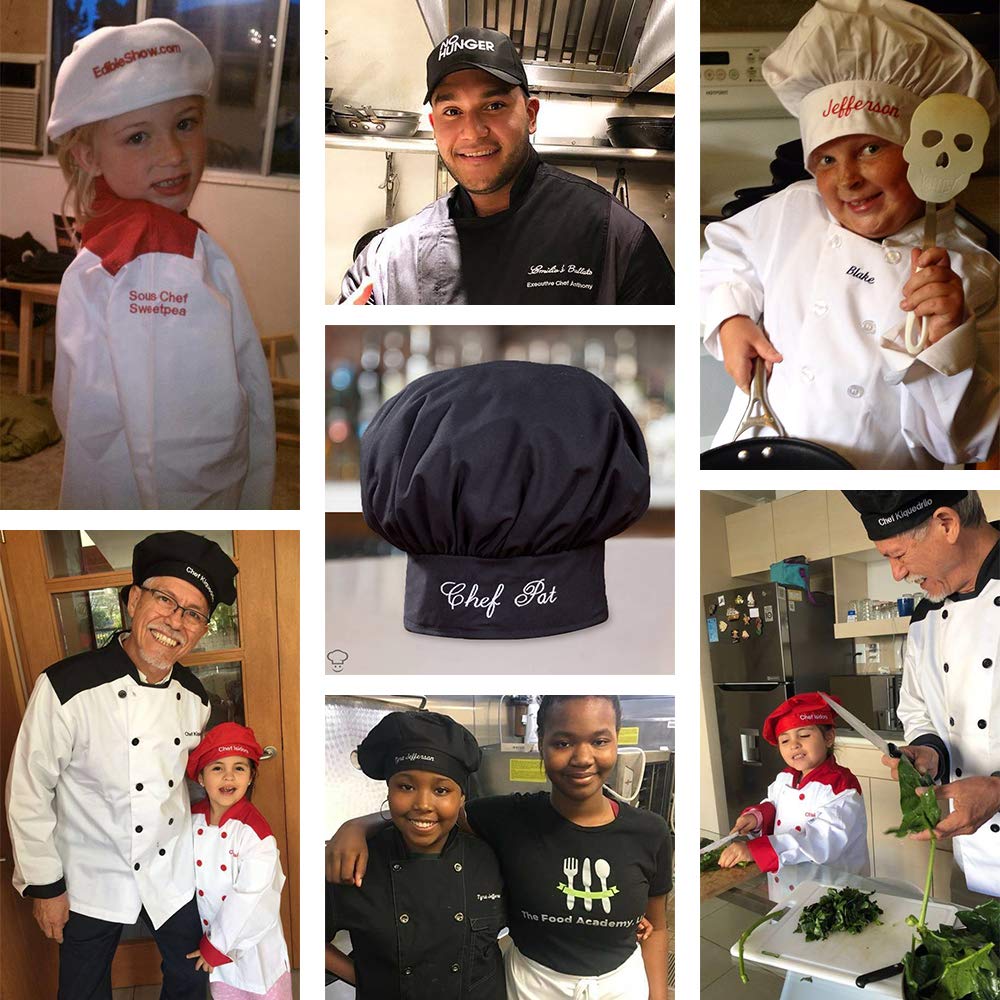 Personalized Custom Chef Hat - Adjustable Elastic Baker Kitchen Cooking Cap - Breathable & Comfortable for Professional Chefs & Home Cooking Enthusiasts - Perfect for Restaurants, Bakeries & Culinary Schools
