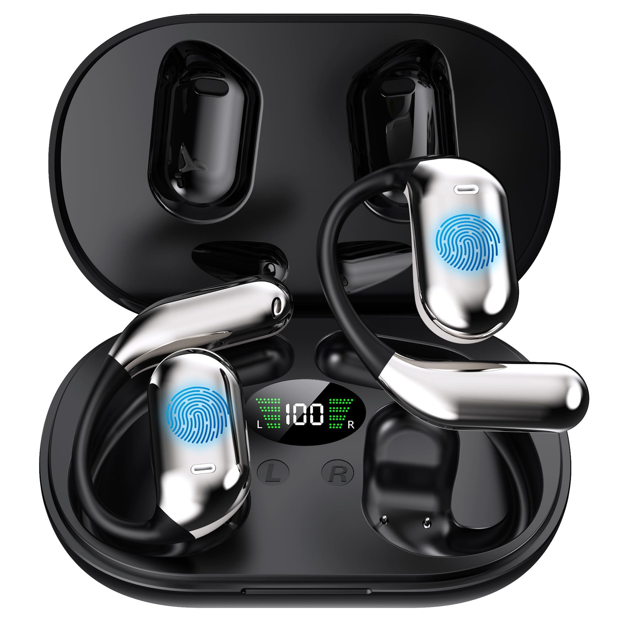Wireless Earbuds with Real-Time AI Language Translation - 3-in-1 Bluetooth Earbuds with HD Sound & Long Battery Life for Business Meetings, Language Learning & International Travel (Black, No Subscription Required) - Perfect for Multilingual Communication On-The-Go