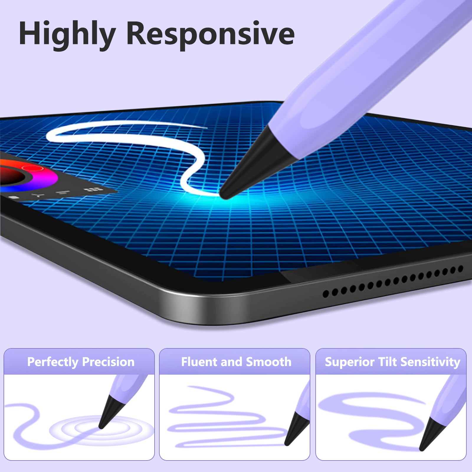 Apple Pencil Alternative Stylus Pen for iPad (2018-2023 Models) - Fast Charging 15min, Compatible with iPad 9th/10th Gen, iPad Pro 11/12.9