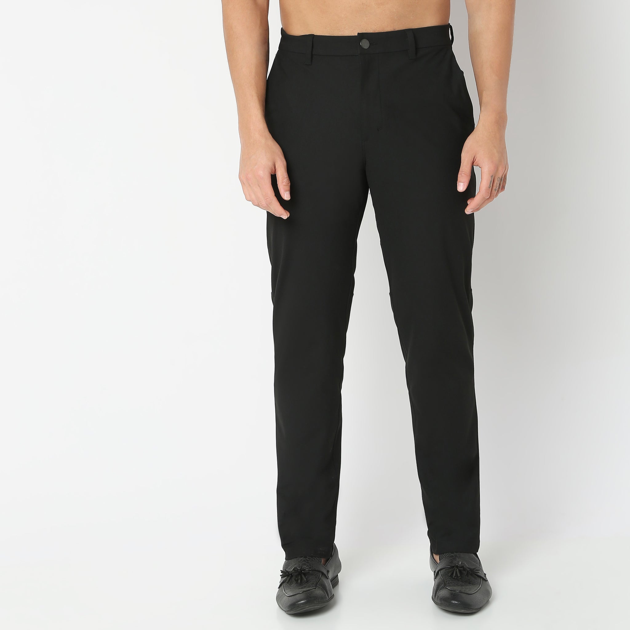 FluidX™ Wrinkle-Free 4-Way Stretch Pants with CIEM® Technology - Mid Rise Ankle Length Trousers for Work, Travel & Casual Wear