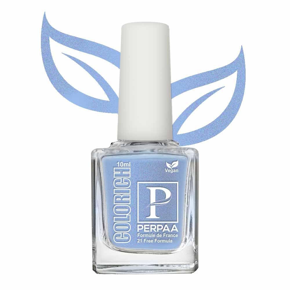 PERPAA® Vegan & Organic Nail Polish Set of 3 - Quick Dry, Long Lasting, Chip Resistant (10ml Each) | Texture Blue, Shimmer Peach, Texture Silver | Gift Set for Women, Perfect for Parties, Weddings & Everyday Wear