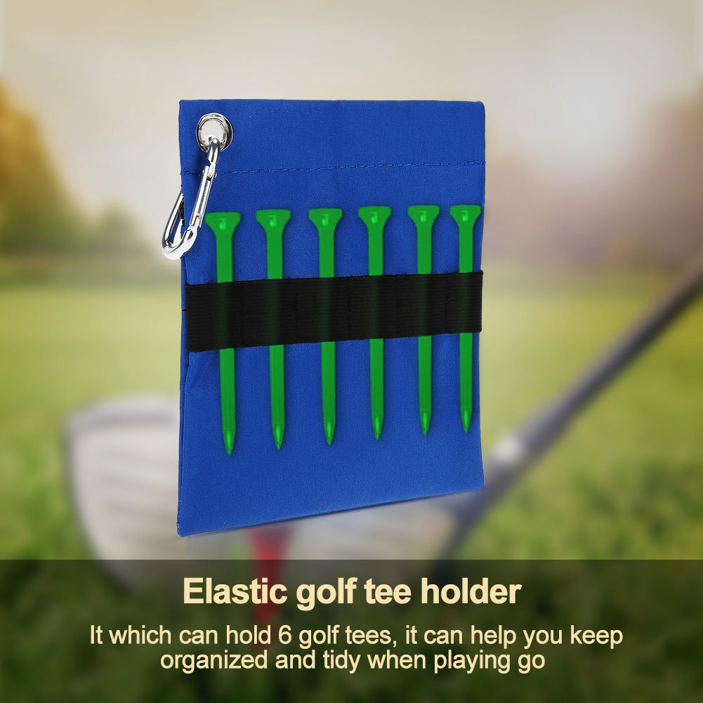EVTSCAN Golf Tee Bag - Zippered Golf Ball & Tee Storage Pouch with Carabiner Clip | Golf Accessories for Men & Women | Perfect for Driving Range, Course & Travel