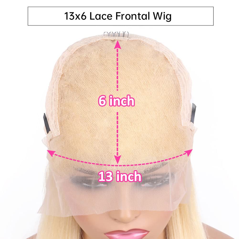 13x4 Blonde Lace Front Wigs Human Hair - Kinky Curly 13x6 HD 613 Lace Frontal Wig with Pre Plucked Baby Hair | 613 Lace Closure Wig for Women (18 Inch, 13x4 Lace Front, 180 Density) | Perfect for Daily Wear, Parties, Cosplay & Special Occasions