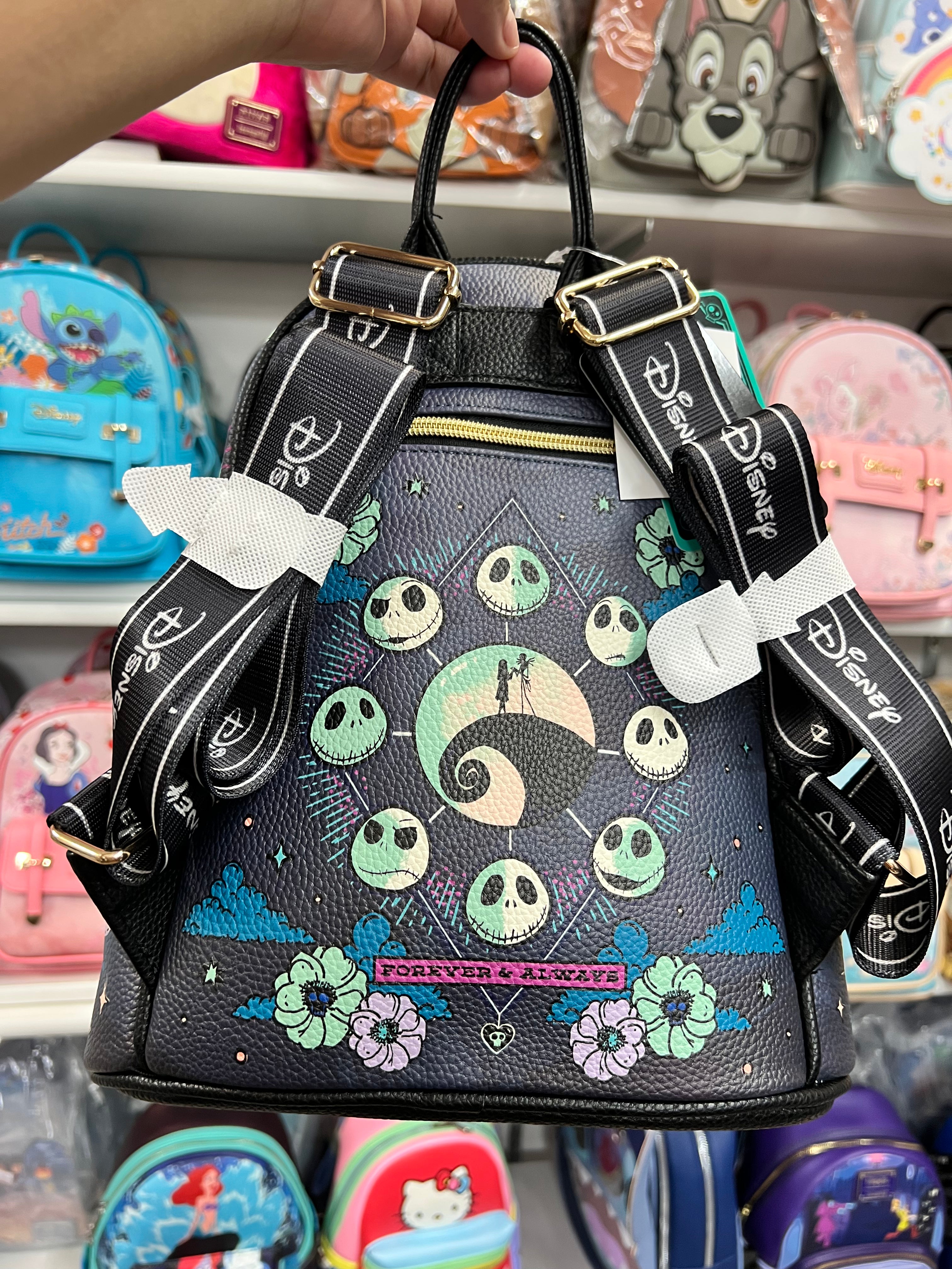Nightmare Before Christmas Vegan Leather Mini Backpack - Official Disney Themed Crossbody Bag for Women & Teens | Perfect for Halloween, Cosplay, and Disney Park Visits