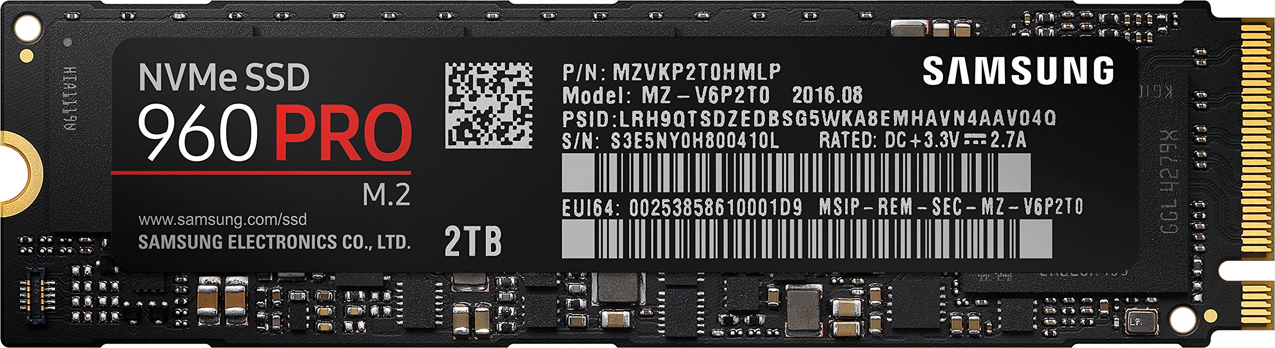 Samsung 960 PRO 2TB NVMe M.2 SSD - MZ-V6P2T0BW - High-Speed PCIe Gen3 x4 Internal Solid State Drive for Business, Gaming & Content Creation
