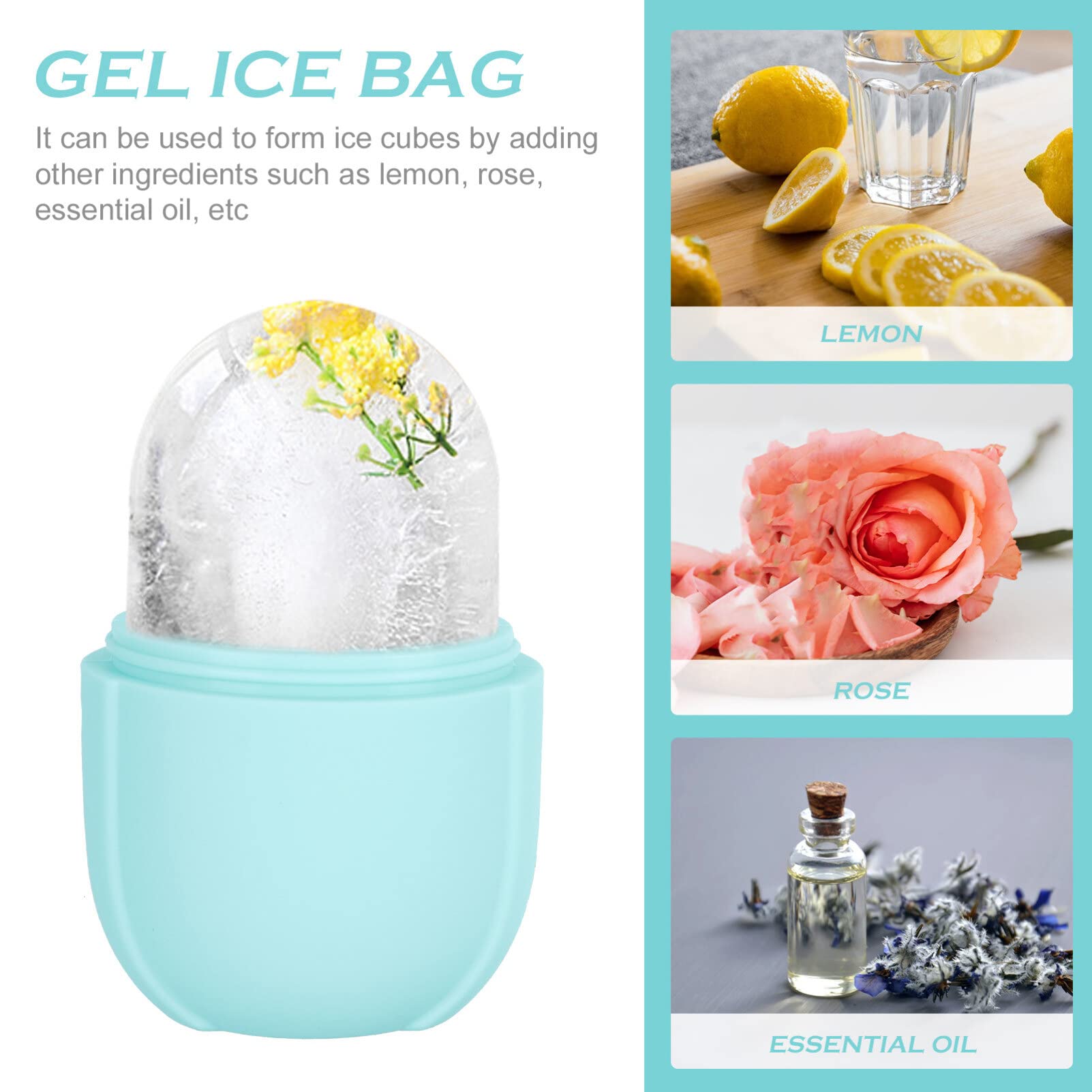 EXCLUZO Ice Roller for Face & Eyes - Cooling Facial Massager for Puffiness, Wrinkles & Skin Tightening - Silicone Beauty Tool for Skincare Routine (Blue) - Perfect for Morning Routine & Post-Workout Recovery