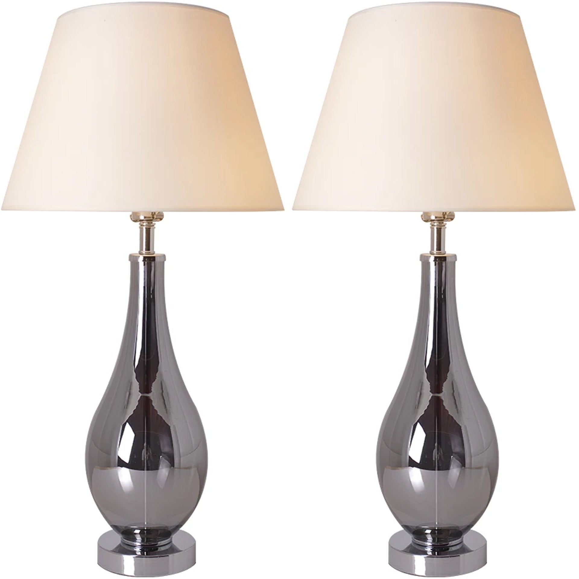 Tulip Ombre Droplet Glass Table Lamp Set of 2 - 28 Inch Modern Home Decor for Living Room, Bedroom & Office Lighting