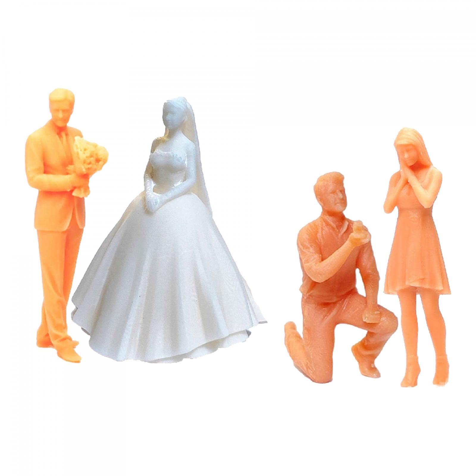 1/64 Scale Couple Figures Dolls - Miniature Statues for Sand Table Layouts, Garden Decor, Diorama Scenes - Perfect for Model Train Sets, Fairy Gardens, and Home Decoration