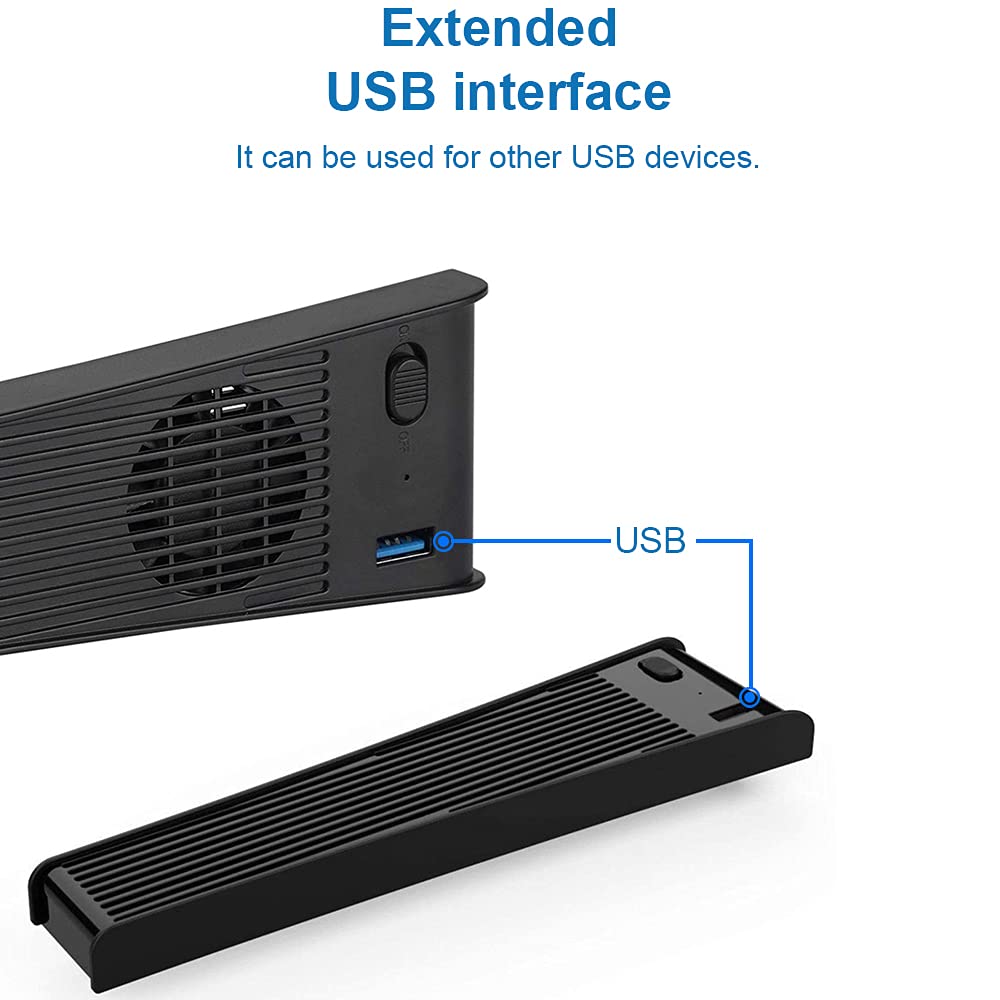 MMOBIEL 3-Pack External Cooling Fans with USB 3.0 for PS5 & PS5 Digital Edition - Black - Includes USB 3.0 Port | Perfect for Gaming, Streaming & Long Play Sessions to Prevent Overheating