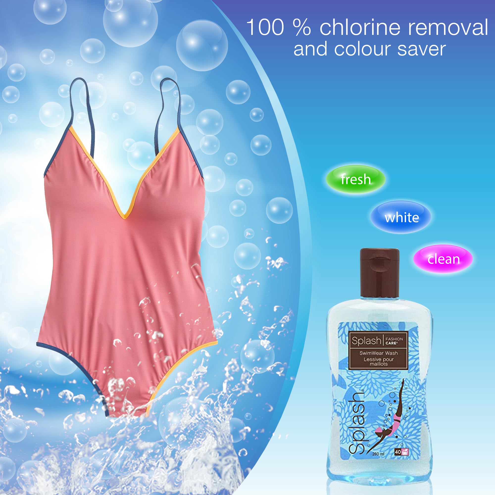 Gentle Swimwear & Wetsuit Laundry Detergent - Chlorine Neutralizer for Delicate Fabrics | Travel-Sized 9.46 fl oz | Perfect for Swimsuits, Activewear & Travel Use