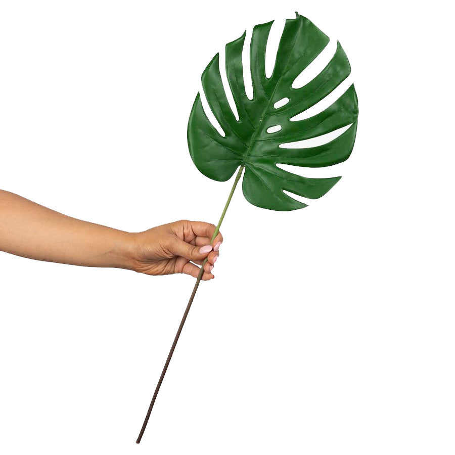 58cm Artificial Monstera Leaf Stem - Realistic Fake Plant for Home Decor, Photography Props, and Tropical Styling | Perfect for Living Room, Office, and Wedding Backdrops