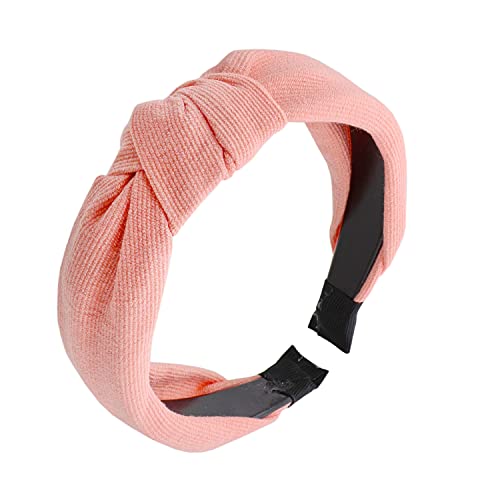 Soft Textured Cotton Knot Headband Wide Turban Headband for Women - Peach - Perfect for Yoga, Workouts, and Relaxation at Home
