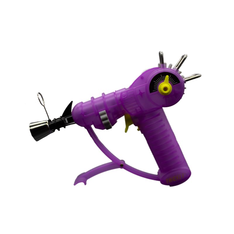 Raygun Torch Lighter with Adjustable Flame & Safety Lock - Glow in The Dark Lavender (Perfect for Camping, Hiking, Outdoor Adventures & Gifts)