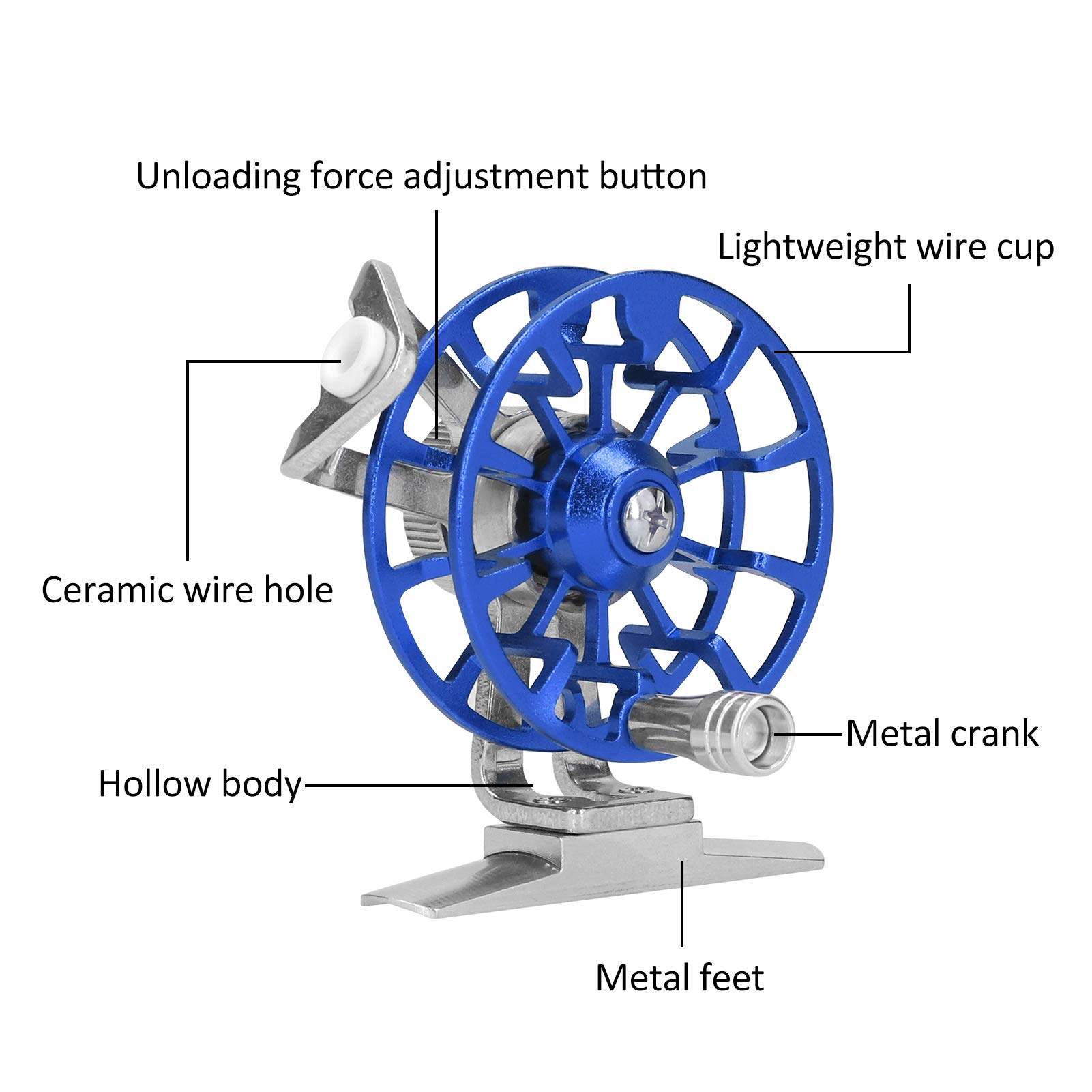 Right Handed Fishing Raft Wheel - Portable Ice Fishing Reel with Lightweight Design for Winter Angling | Perfect for Ice Fishing, Kayak Fishing & Outdoor Adventures