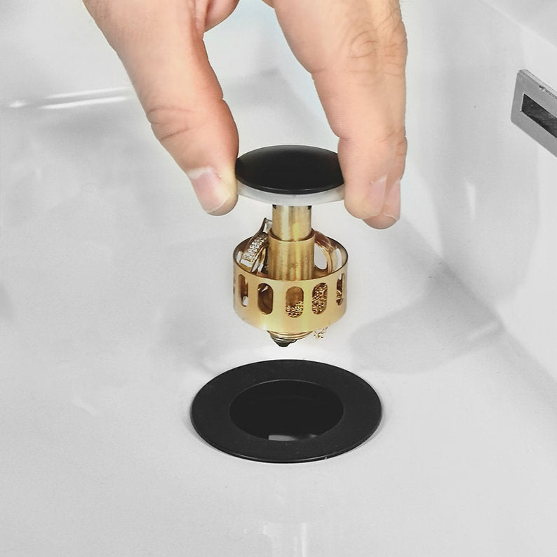 POP UP DRAIN WITH OVERFLOW D 700N - Modern Matt Black Bathroom Sink Drain for Easy Installation & Water Flow Control | Perfect for Bathroom Renovation & Home Improvement Projects