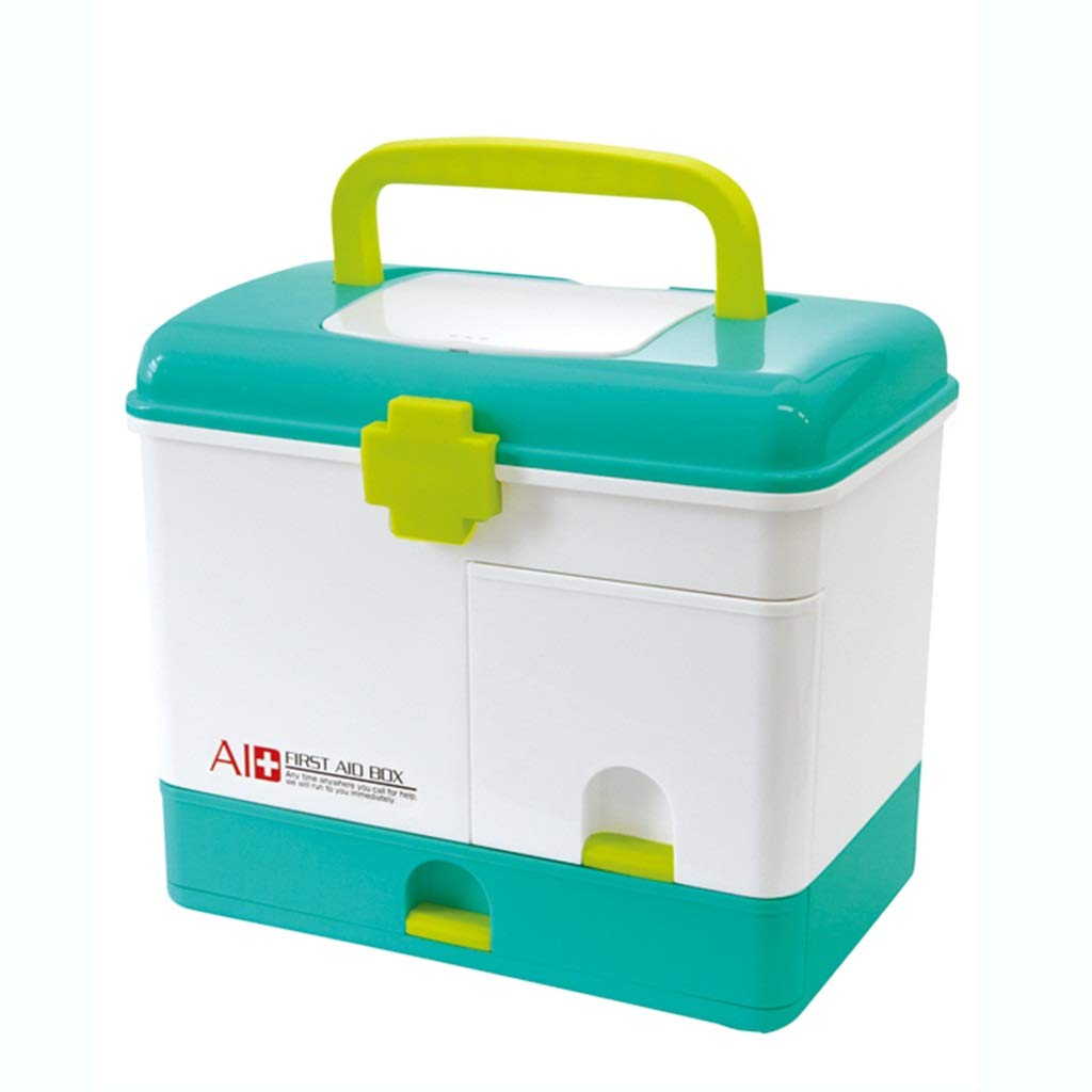 Lsxlsd Large Capacity First Aid Kit - Multi-Layer Medicine Storage Box for Home, Travel & Emergency | Extra Large Medical Organizer with Durable Case (Blue) - Perfect for Household, Camping, Workplace & Car Safety