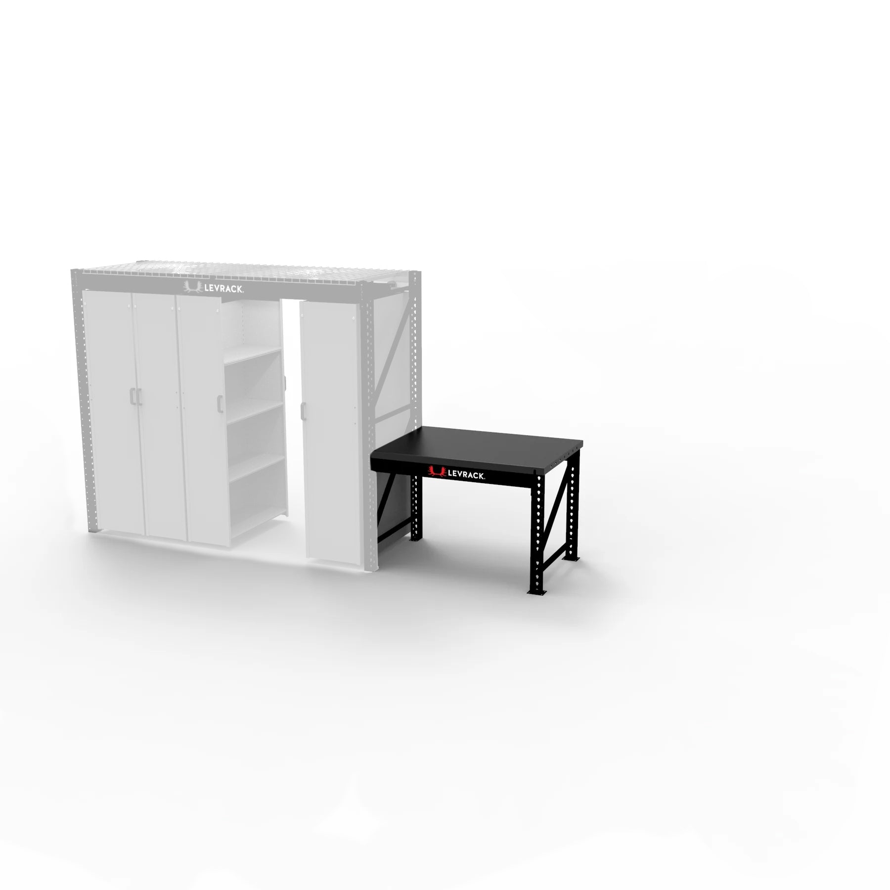 Levrack Workstation - Heavy Duty Adjustable Workbench for Garage, Workshop & Home Office - Perfect for DIY Projects, Woodworking & Crafting