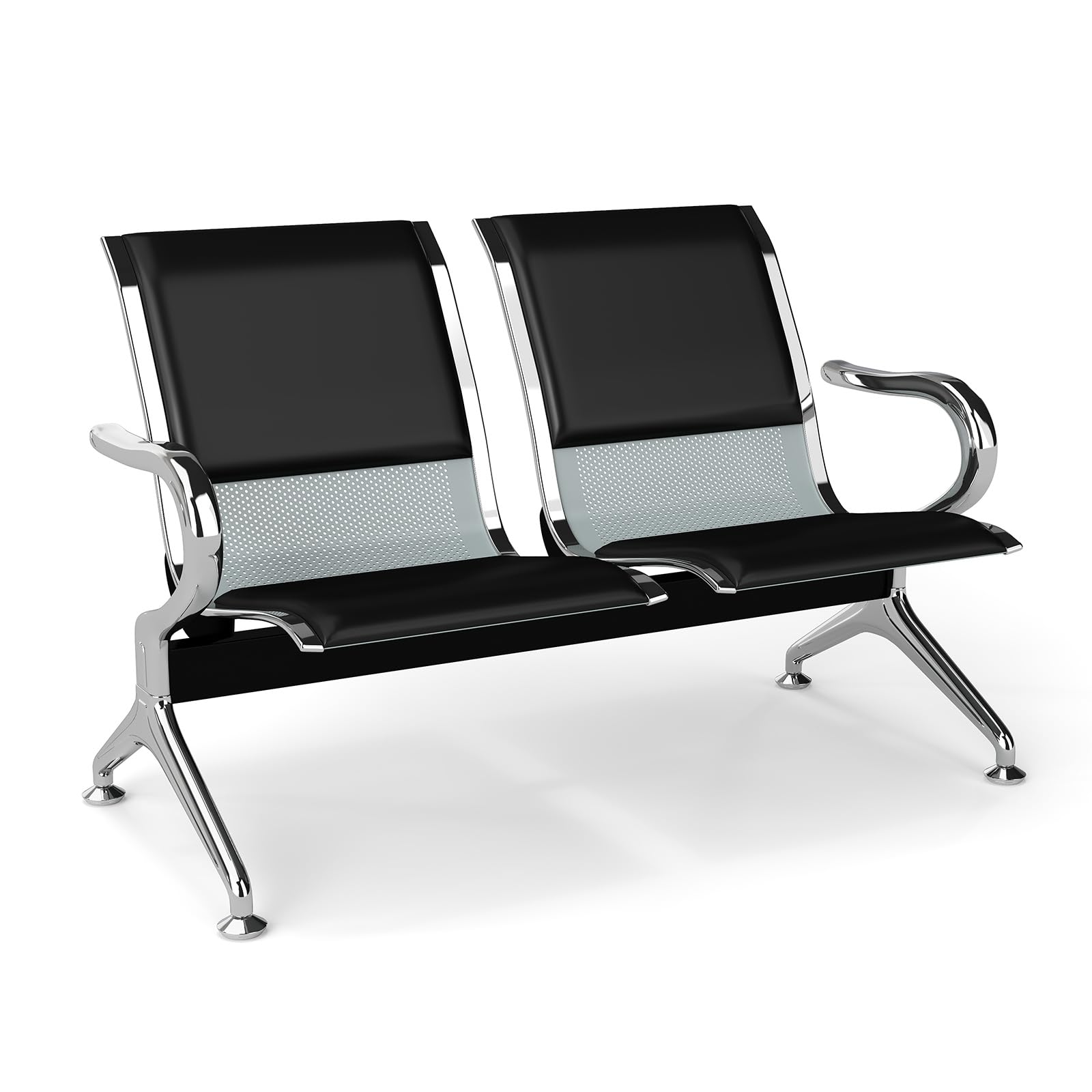 Kinbor PU Leather Waiting Room Chairs - Modern Office Lobby Furniture & Reception Bench Seating for Airport, Bank, Hospital, Barbershop - Durable & Comfortable Commercial Seating Solution