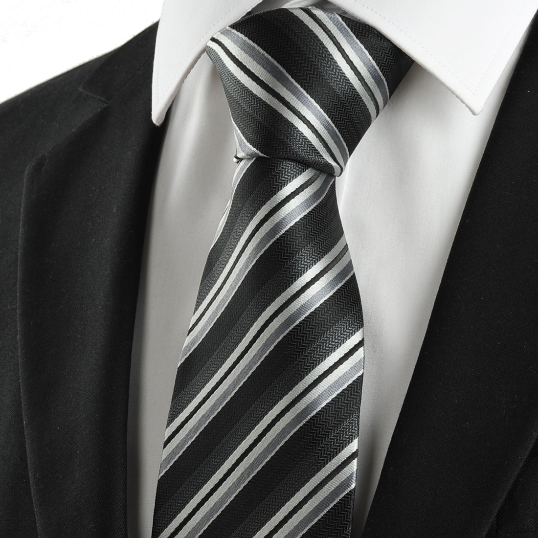 Premium Classic Striped Necktie for Men - Elegant Silk Tie with Gift Box - Perfect for Business, Weddings & Formal Occasions