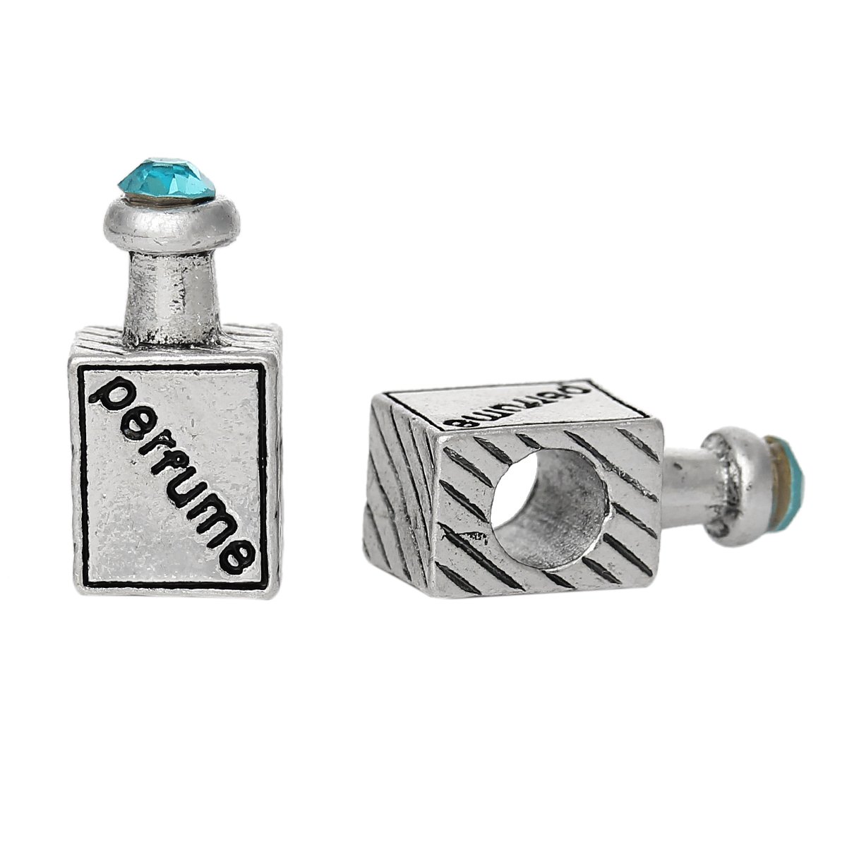 Sparkling Rhinestone Perfume Bottle Charm Bead - Compatible with Most European Snake Chain Bracelets - Perfect for Jewelry Making, DIY Accessories & Gift Giving