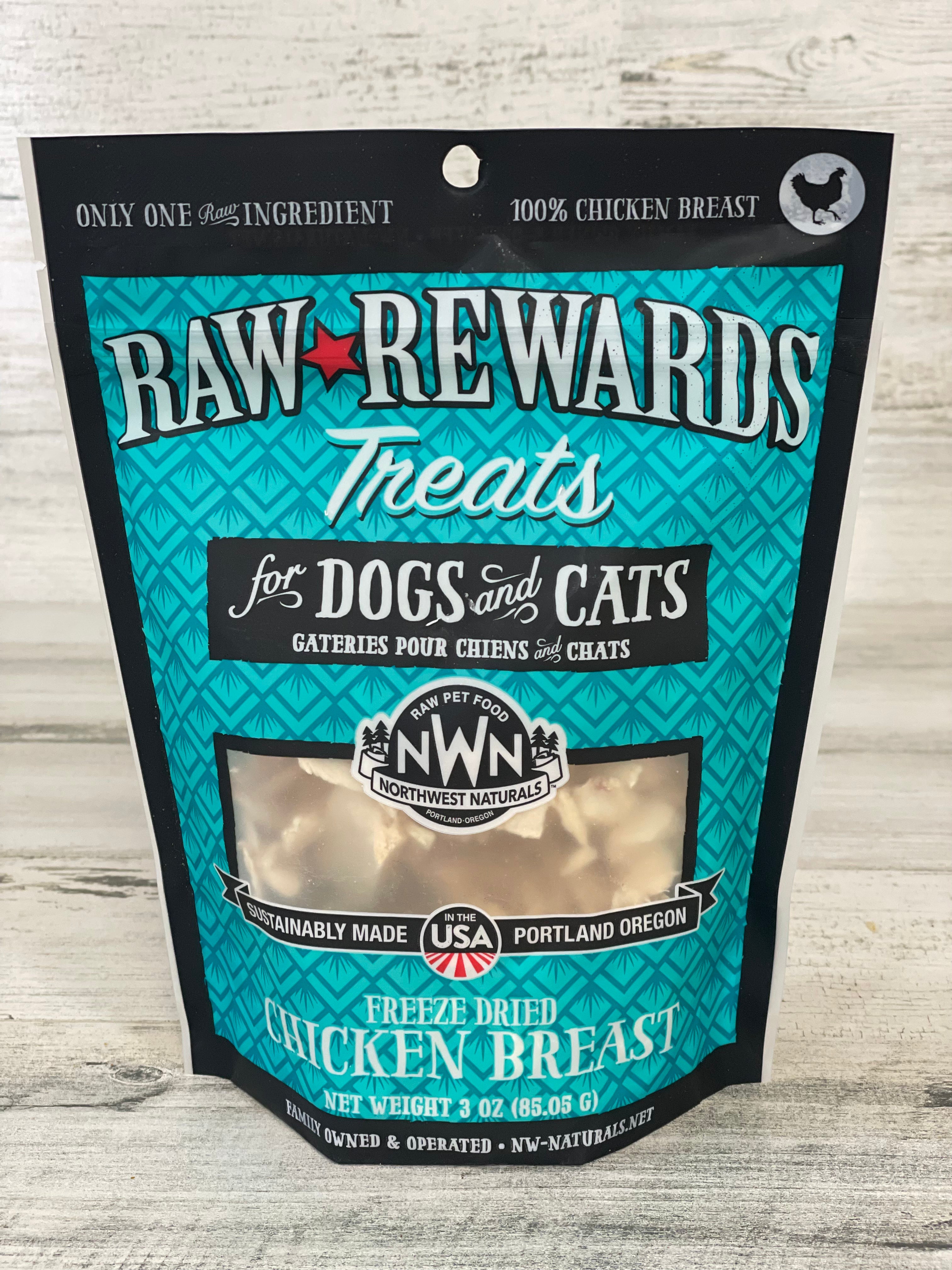 Northwest Naturals Freeze Dried Raw Chicken Breast Treats for Dogs - 3oz | Grain-Free, High-Protein Dog Snacks | Perfect for Training, Rewards & On-the-Go Treats
