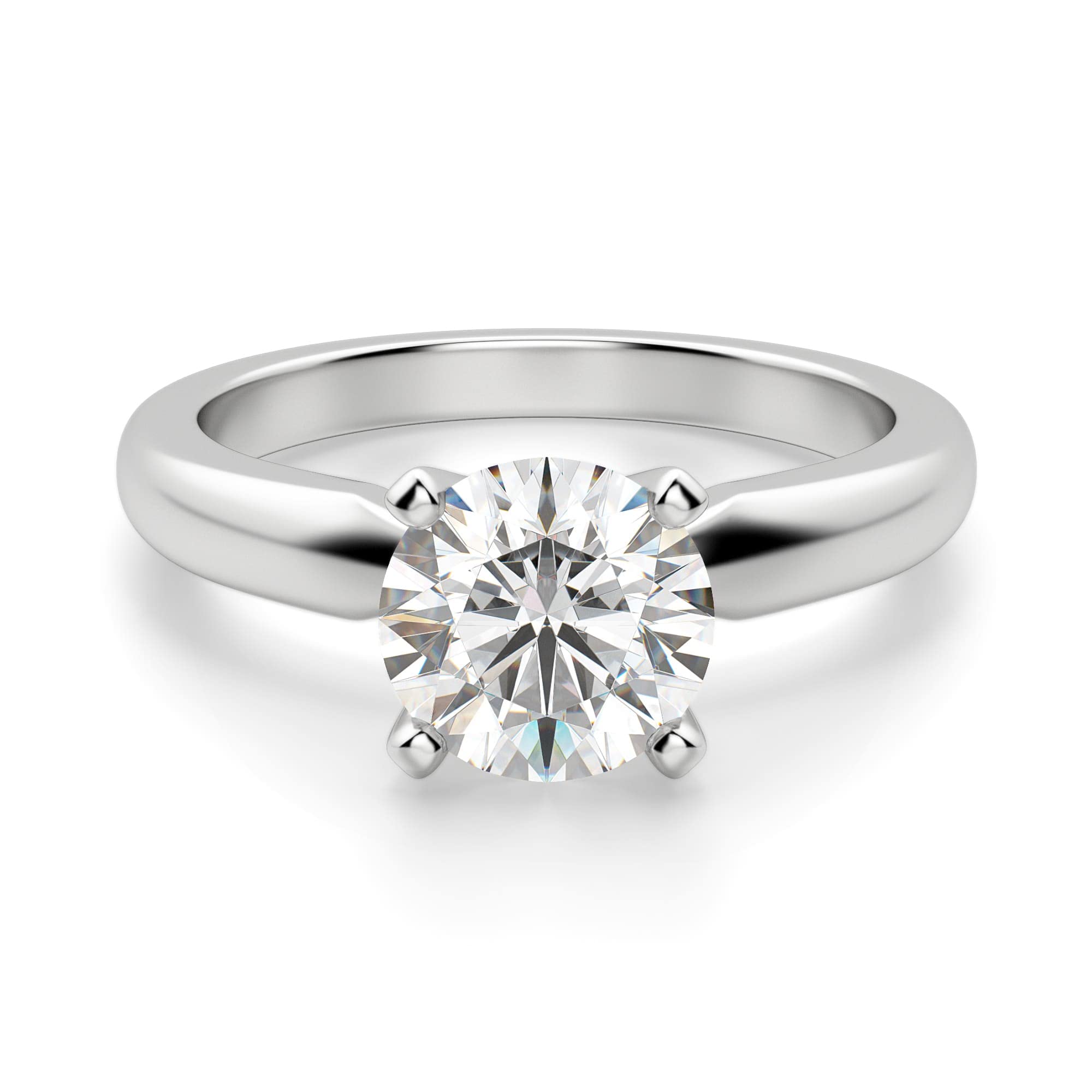 1.50CT Moissanite Round Cut Solitaire Engagement Ring in 14K Solid White Gold - Elegant Wedding Band, Anniversary & Mother's Day Gift for Women (Perfect for Proposals, Bridal Jewelry & Special Occasions)