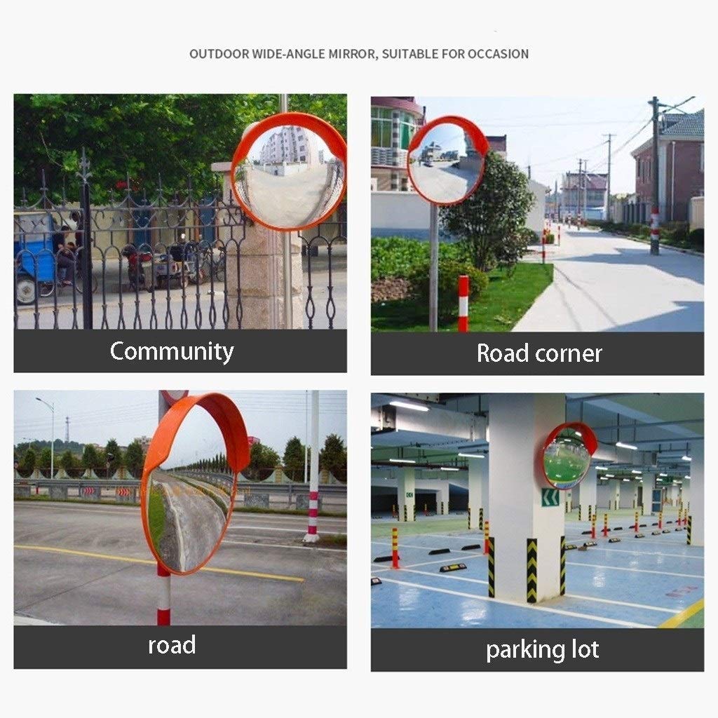 80CM Convex Safety Mirror for Blind Spot Visibility - Durable Weatherproof Traffic Mirror for Park Entrances, Driveways & Parking Lots - Indoor/Outdoor Use with Anti-Theft Design
