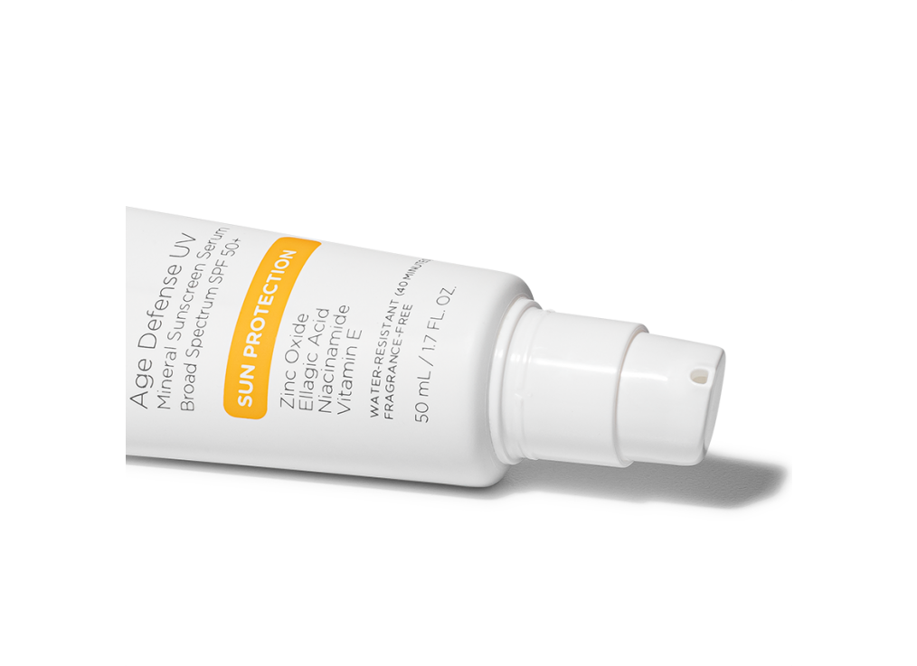 Glytone Age Defense UV Mineral Sunscreen Serum SPF 50+ Broad Spectrum - Anti-Aging Face Sunscreen for Daily Protection & Sensitive Skin | Perfect for Outdoor Activities & Beach Days