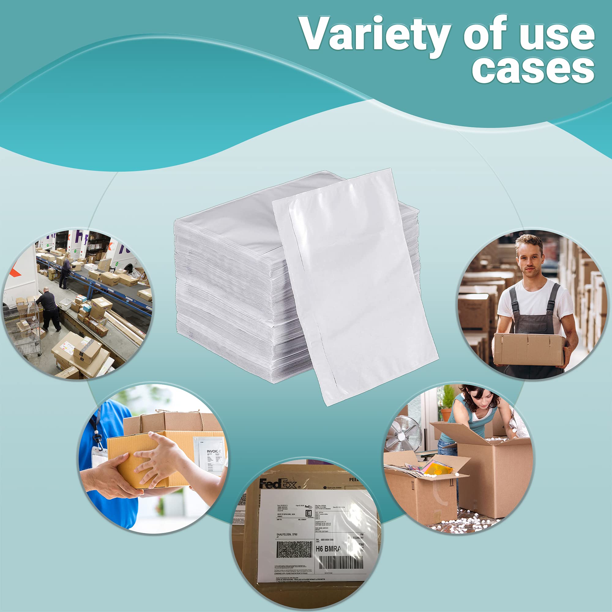 APQ Clear Top Loading Packing List Envelopes, 10.75 x 6.75 Inches - 500 Pack Self-Seal Plastic Shipping Label Pouches - Durable Document Mailing Envelopes for Ecommerce, Business & Office Use
