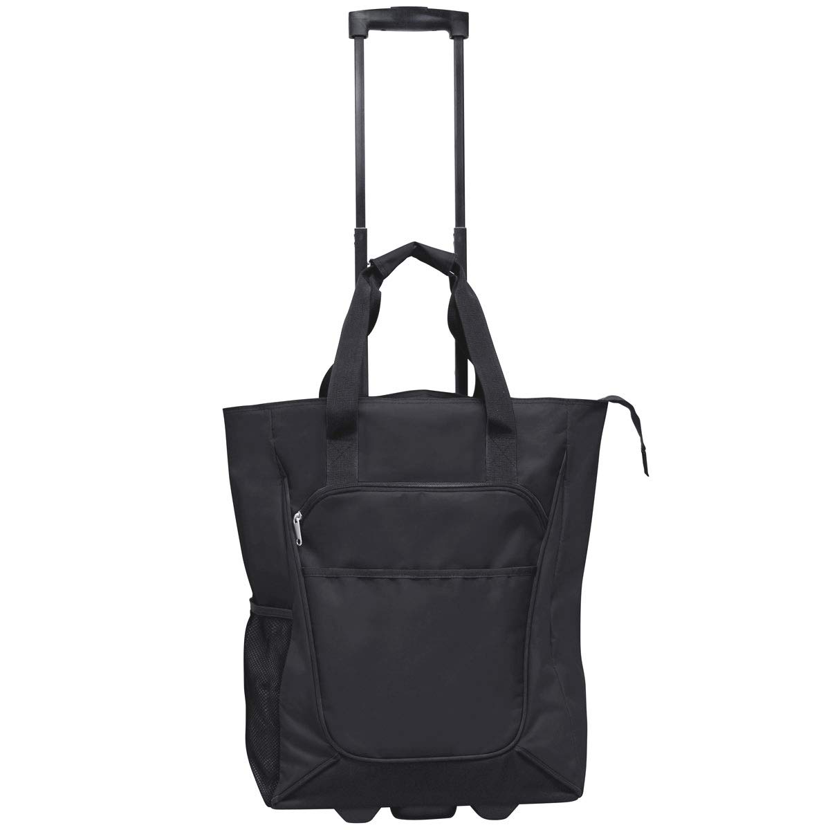 Portable Rolling Shopping Cart with Wheels - Black | Foldable Grocery Tote for Supermarket, Farmers Market & Travel | Heavy Duty Collapsible Shopping Bag with Handle