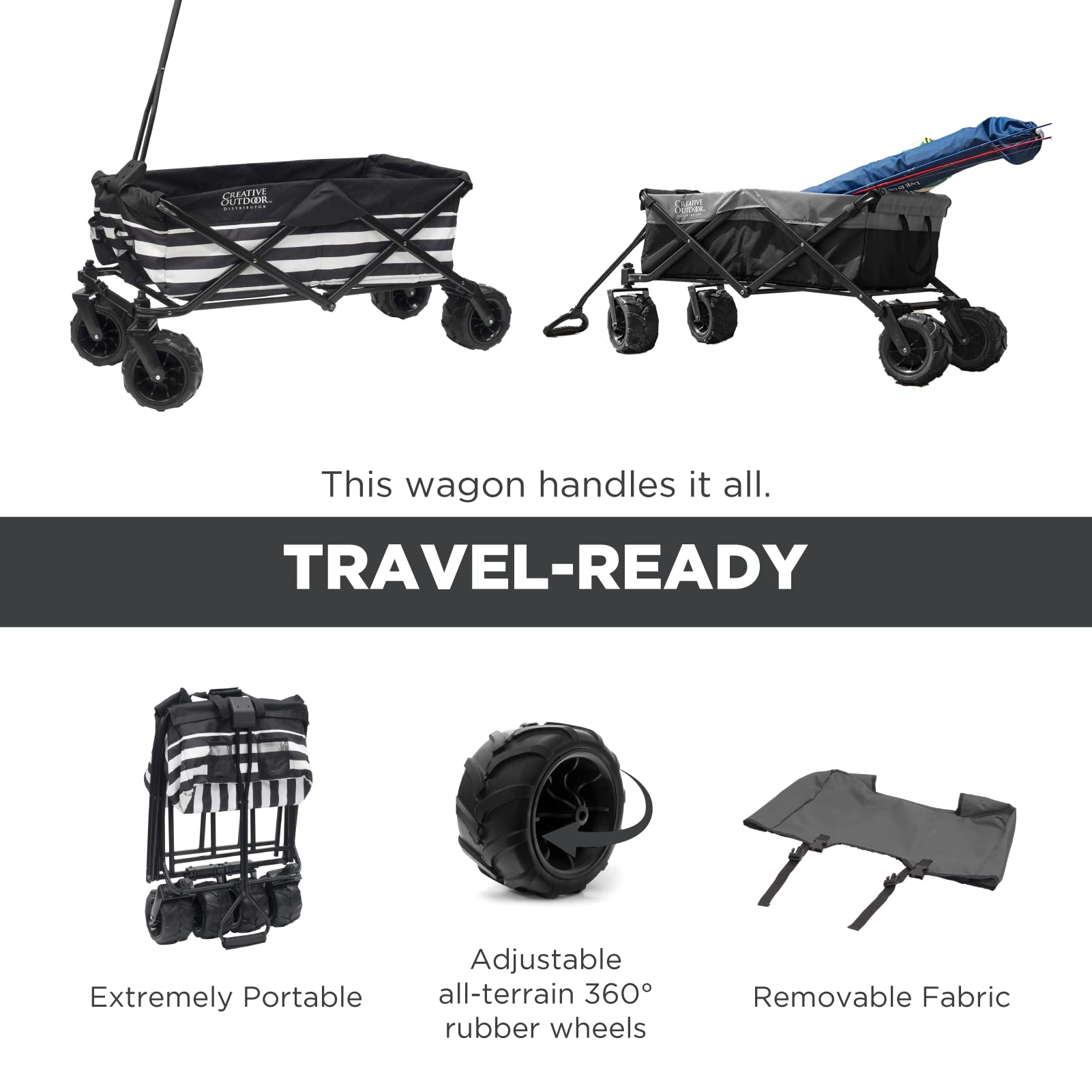 Best Collapsible Outdoor Wagon for Kids - All Terrain Push Pull Stroller & Folding Cart for Beach, Park, Garden, Sports & Camping | Perfect for Family Outings, Picnics and Outdoor Adventures