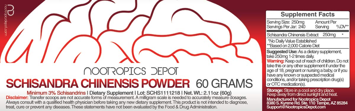 Premium Schisandra Chinensis Powder 60g | 3% Schisandrins Supplement | Stress Relief, Respiratory & Brain Support | Adaptogenic Herb for Focus, Immunity & Energy Boost | Perfect for Students, Professionals & Wellness Enthusiasts