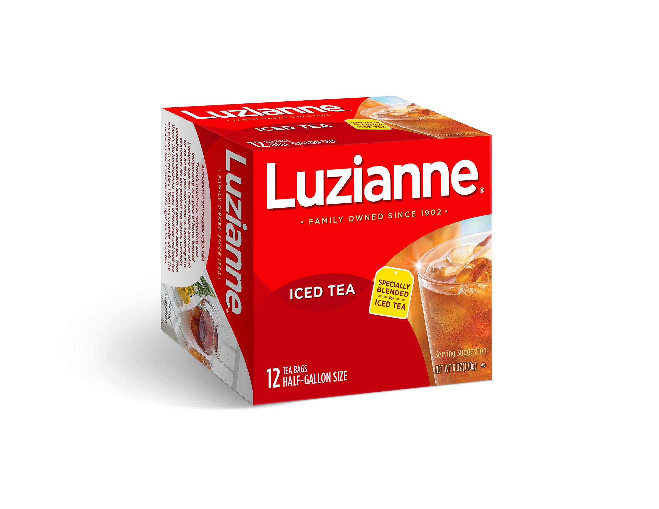 Luzianne Premium Iced Tea Bags - Family Size 12 Count | Refreshing Cold Brew Tea for Summer, Picnics & Backyard BBQs