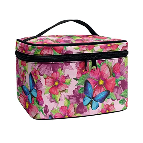 Pink Flower Blue Butterfly