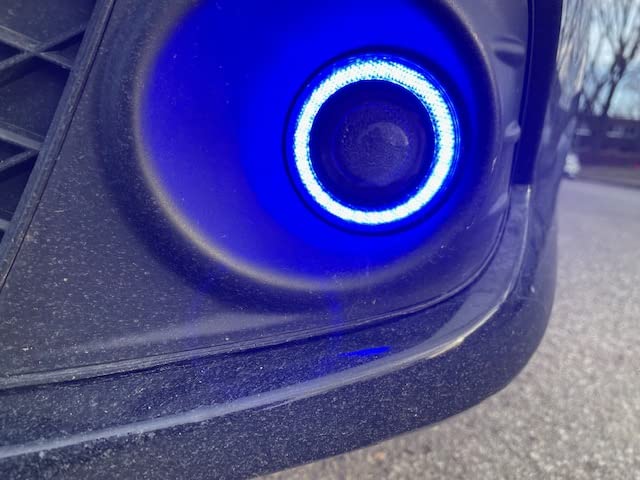 LED Blue Halo Angel Eye Fog Lights for 2016-2018 Acura ILX - Durable Car Headlight Accessories for Night Driving & Custom Styling