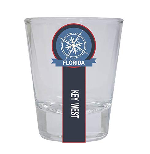 Key West Florida Nautical Souvenir Round Shot Glass - Perfect for Beach Parties, Boat Trips & Coastal Home Decor