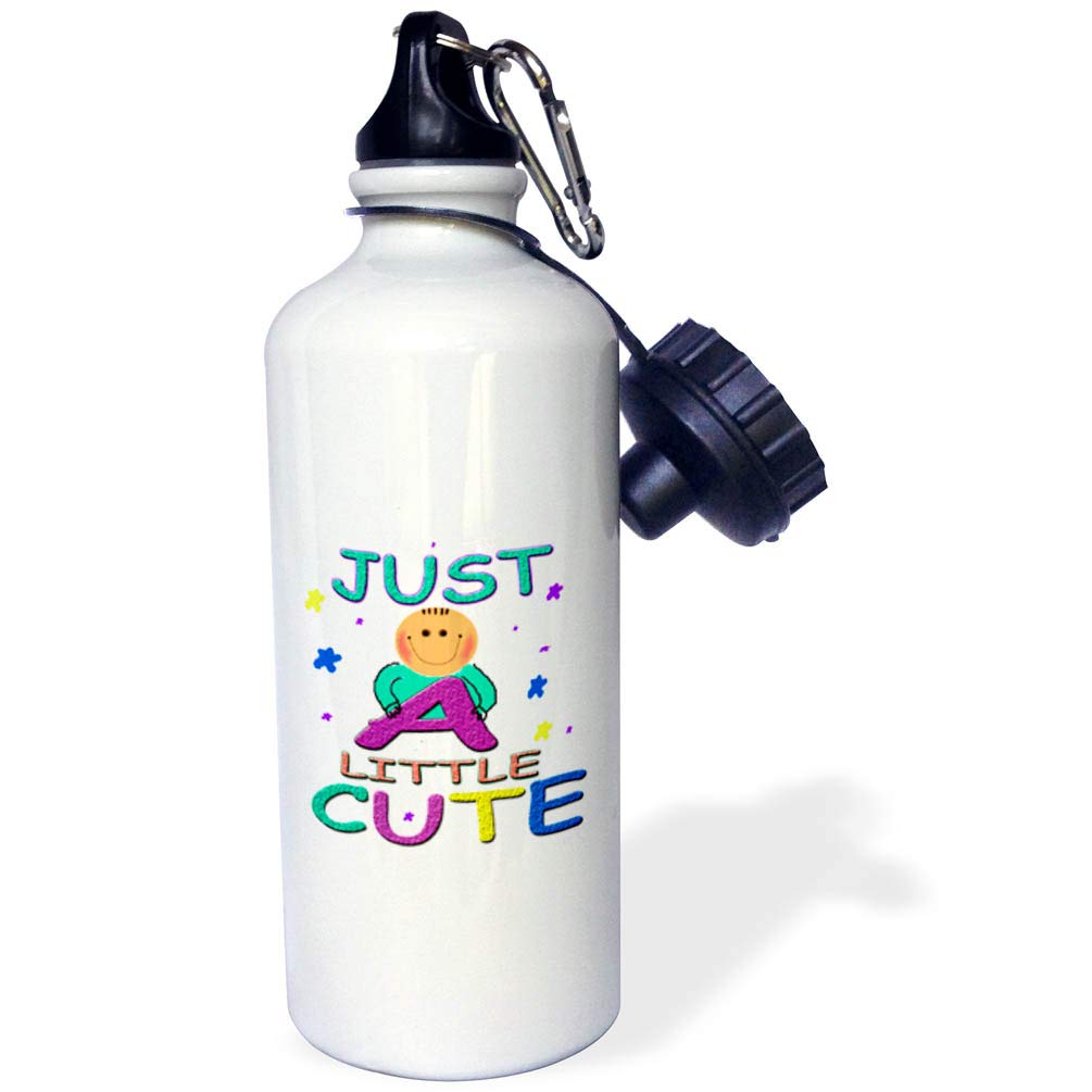 3D Rose Cute Sports Water Bottle - 21 oz Insulated Stainless Steel, White - Perfect for Gym, Hiking & Outdoor Activities