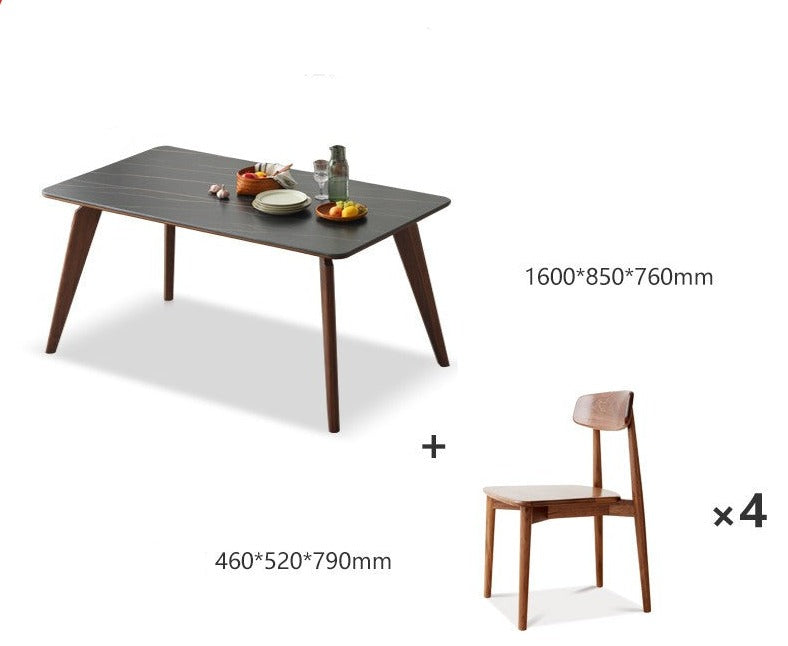 Premium Black Walnut Solid Wood Dining Table - Handcrafted North American Hardwood, Rustic Farmhouse Style for Dining Room & Kitchen Decor