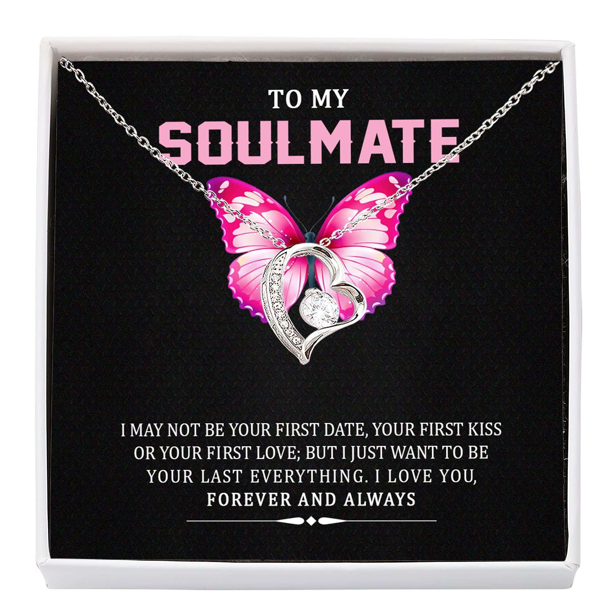 Soulmate Necklace for Her - Romantic Jewelry Gift for Girlfriend, Wife, or Loved One - Birthday, Anniversary, Valentine's Day Present with Message Card & Gift Box - Perfect for Proposals, Date Nights, and Special Occasions