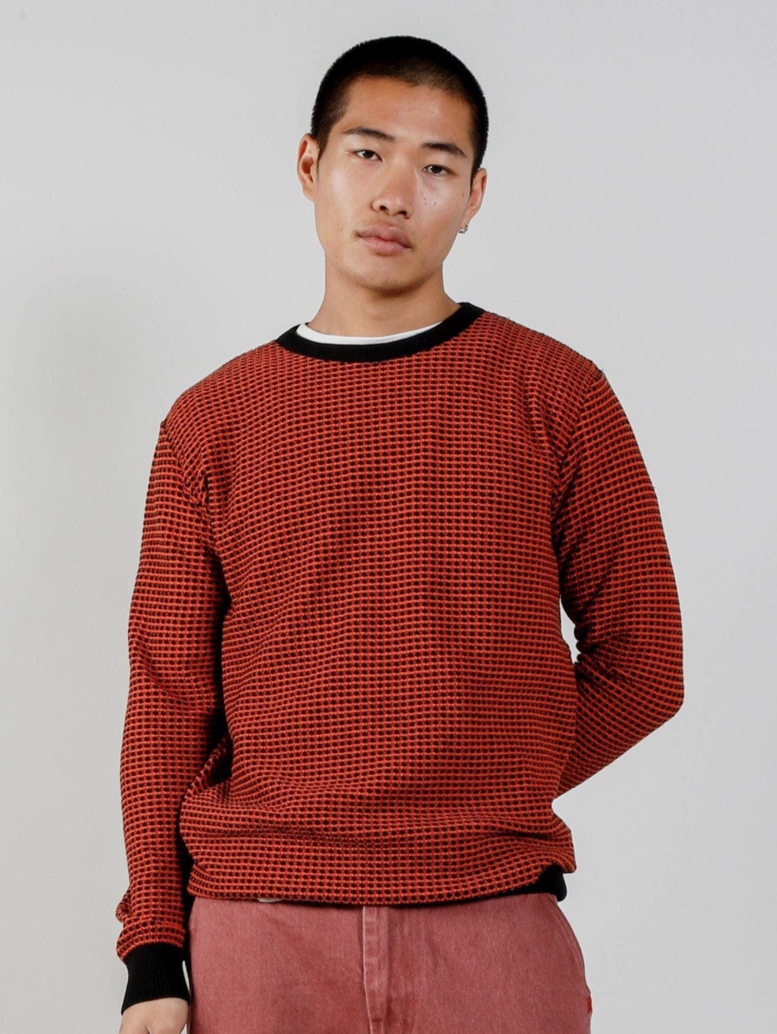 Hasan Men's Organic Cotton Jumper - Soft & Breathable Orange Sweater for Men | Perfect for Casual Wear, Outdoor Activities & Layering in Cool Weather