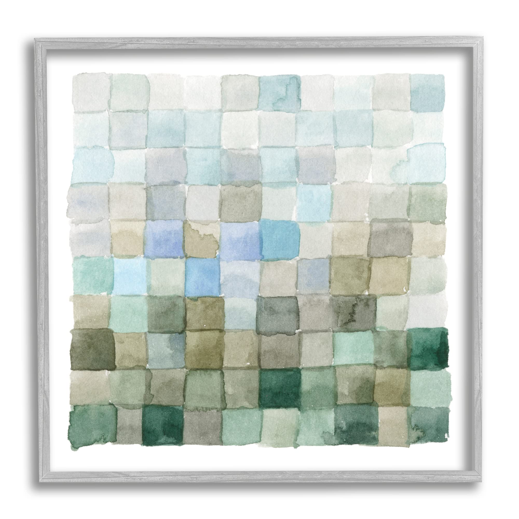 Stupell Industries Earth Tones Watercolor Square Pattern Wall Art - Modern Abstract Painting by Emma Caroline - Perfect for Living Room, Bedroom & Office Decor